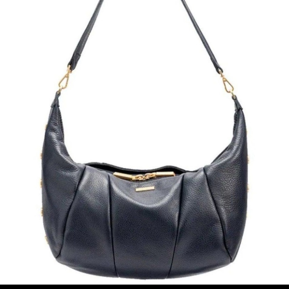 Hammitt nwt navy tides morgan crossbody shoulder bag gold rivets